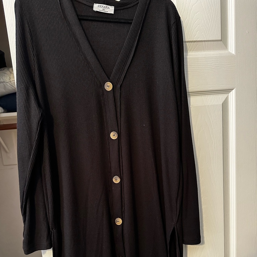 NWOT Long Black Sweater Cardigan